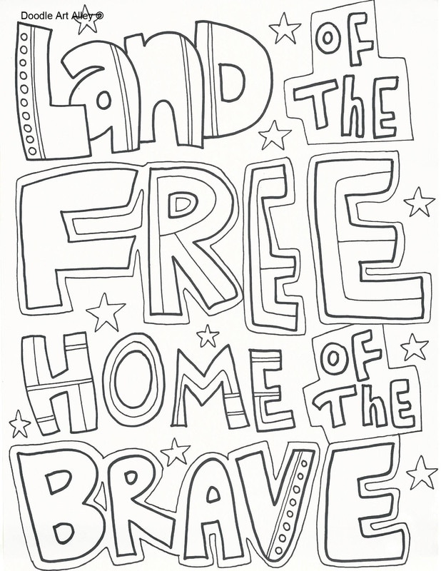 Memorial Day Coloring Pages Doodle Art Alley