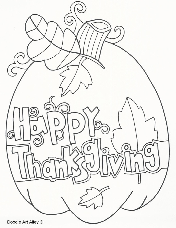 Thanksgiving Coloring Pages - Doodle Art Alley